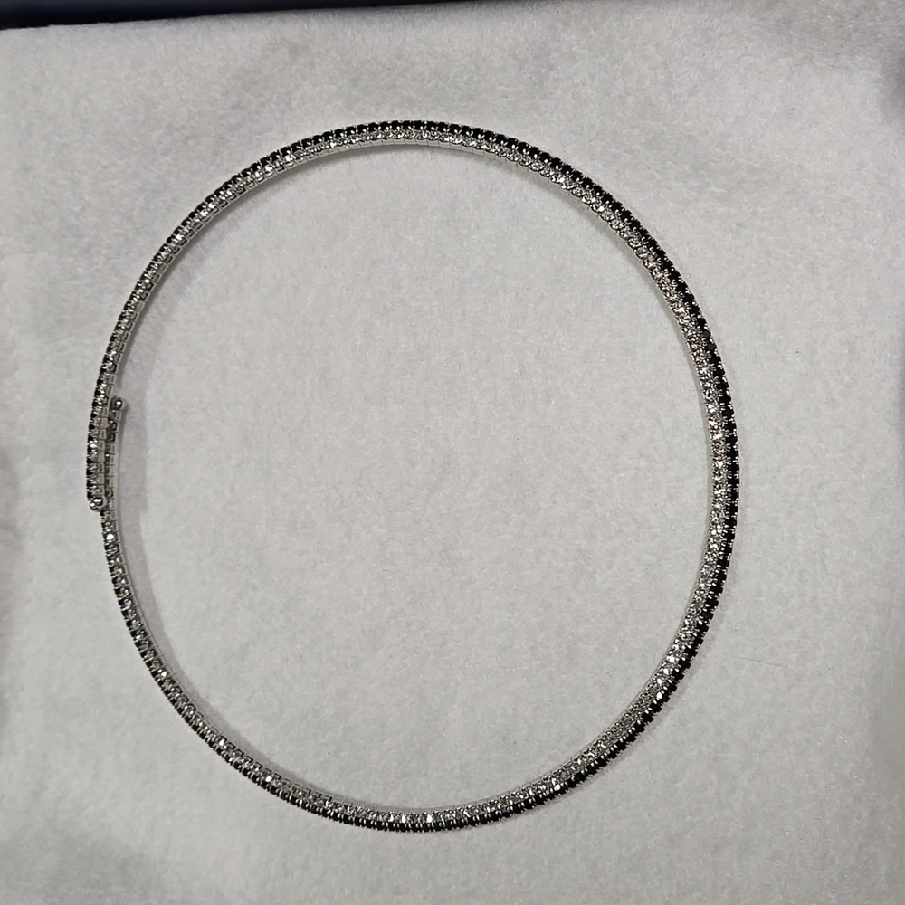 Diamonique double row choker
